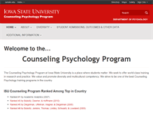 Tablet Screenshot of counseling.psych.iastate.edu