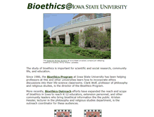 Tablet Screenshot of bioethics.iastate.edu